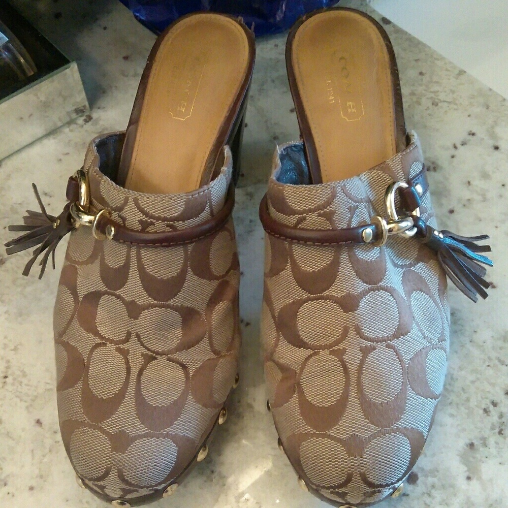 Authentic Coach Monogram Canvas Loafers